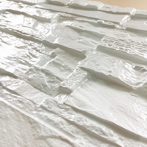 M-FLEX PVC falburkolat hasított kő dekor panel-14, fehér színben, vízálló beltéri M-FLEX PVC falburkolat hasított kő dekor panel-14, fehér színben, vízálló beltéri