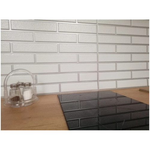 M-FLEX PVC dekor falpanel szürke fuga tégla panel-4 M-FLEX PVC dekor falpanel szürke fuga tégla panel-4