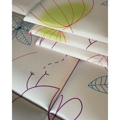 Pink rózsaszín design nyomtatott műbőr falvédő (200x75 cm)