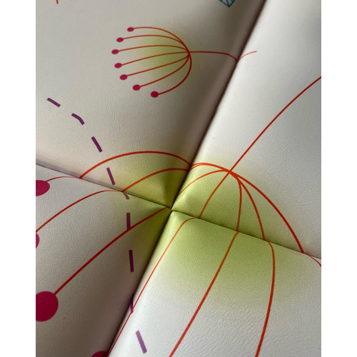 Pink rózsaszín design nyomtatott műbőr falvédő (200x75 cm)