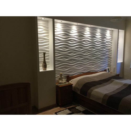 12 db MYWALL OCEAN hullámos fehér polisztirol 60x60 cm falpanel csomagajánlat