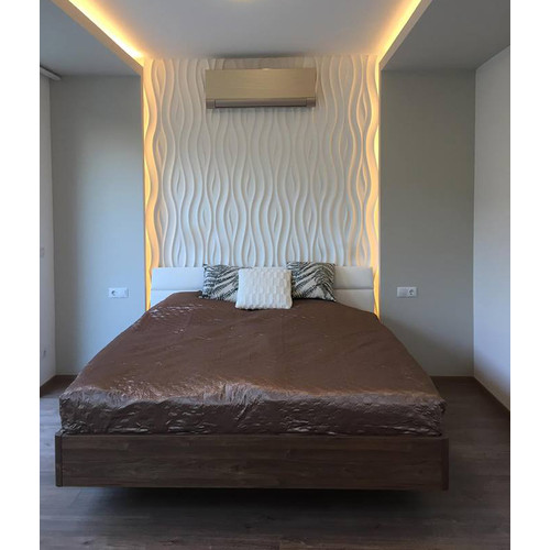 12 db MYWALL OCEAN hullámos fehér polisztirol 60x60 cm falpanel csomagajánlat