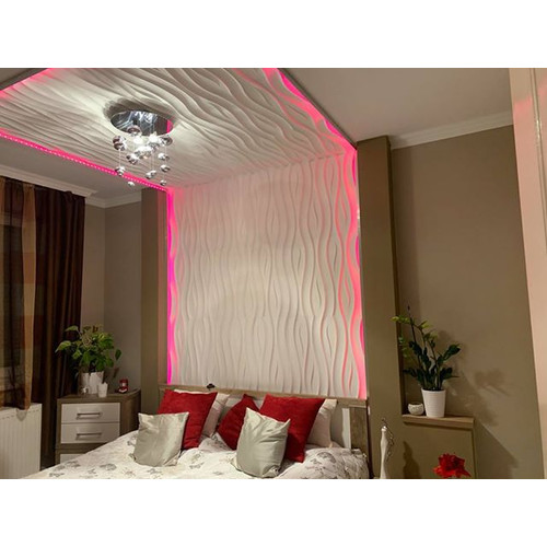 12 db MYWALL OCEAN hullámos fehér polisztirol 60x60 cm falpanel csomagajánlat