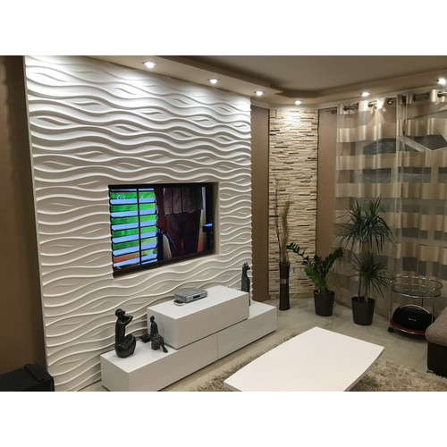 12 db MYWALL OCEAN hullámos fehér polisztirol 60x60 cm falpanel csomagajánlat