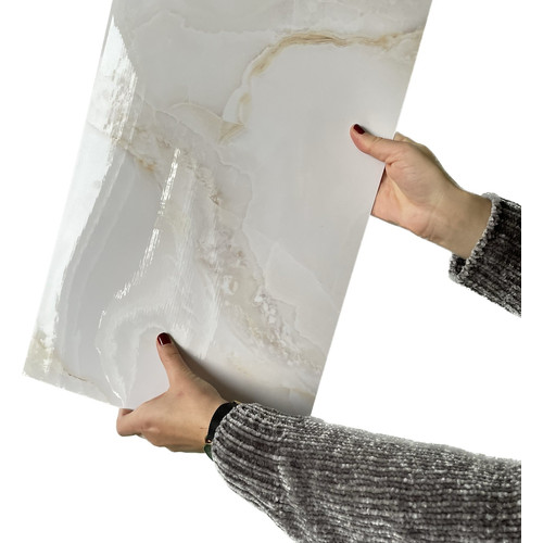 Öntapadós falpanel ARS-14 bézs,fehér márvány, fényes szivacsos 60x30 cm (6 db)