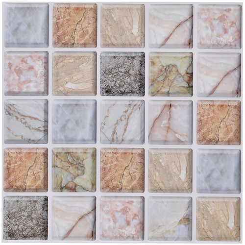 Öntapadós márványos kocka csempe falpanel 30x30 cm (4 db)
