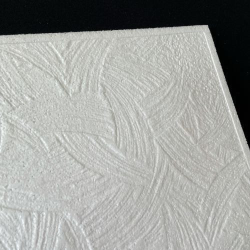 Álmennyezet - Ipoly modern egyszerű fehér festhető polisztirol álmennyezeti lap, hungarocell mennyezet burkolat (50x50cm)