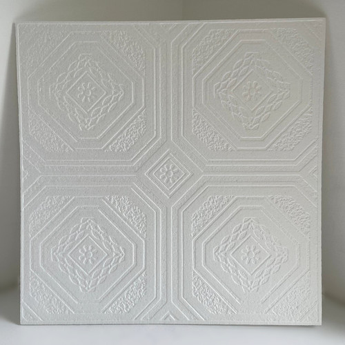 Álmennyezet - Pécs beltéri fehér festhető hungarocell polisztirol álmennyezet, mennyezet burkolat (50x50cm)