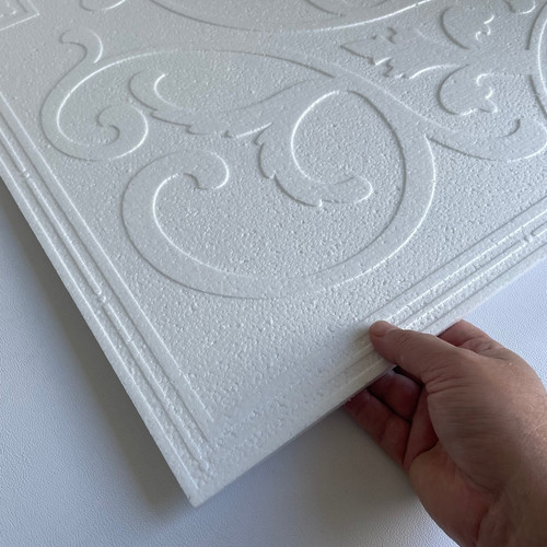 Álmennyezet - Tolna beltéri fehér festhető hungarocell polisztirol álmennyezet, mennyezet burkolat (50x50cm) Álmennyezet - Tolna beltéri fehér festhető hungarocell polisztirol álmennyezet, mennyezet burkolat (50x50cm)