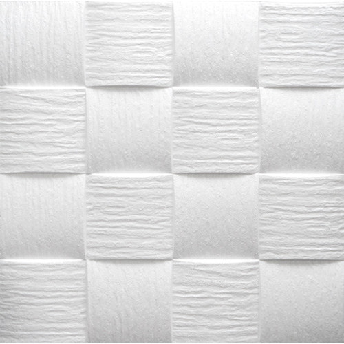 Álmennyezet - Marbet WELLE-2 EPS fehér festhető mennyezeti polisztirol burkolólap (50x50cm)