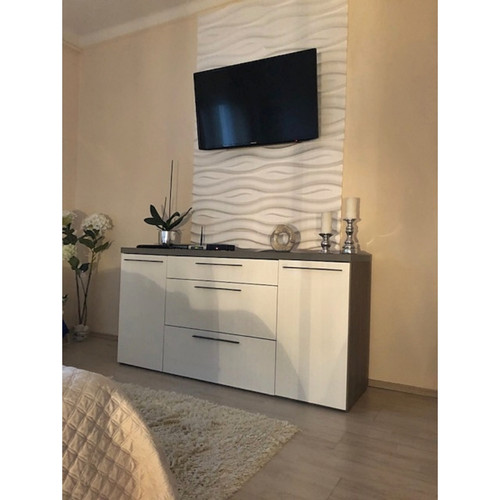 12 db MYWALL OCEAN hullámos fehér polisztirol 60x60 cm falpanel csomagajánlat