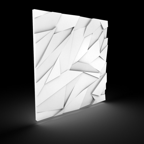 MYWALL SZAFIR fehér polisztirol modern mintás 3d falpanel, beltéri polisztirol falburkoló panel (60x60cm)