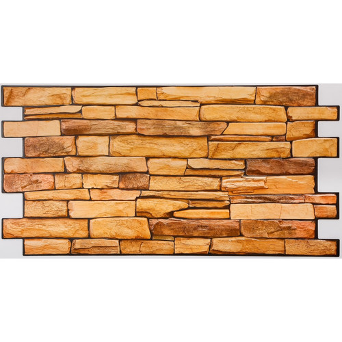 FLEXWALL PVC falburkolat Sandstone Slate palakő 98x49,5 cm, beltéri falipanel