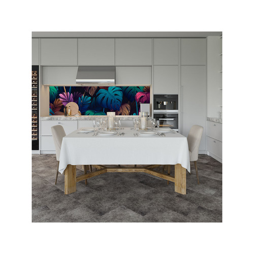 Soner törés- és hőálló konyhai hátfal zöld levél mintában 60x120 cm KF6 Soner törés- és hőálló konyhai hátfal zöld levél mintában 60x120 cm KF6