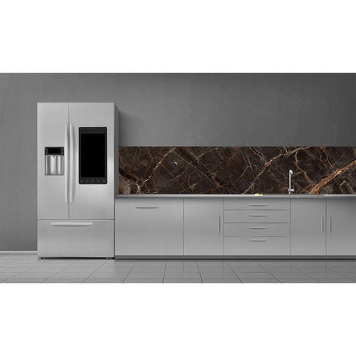 Soner törés- és hőálló konyhai hátfal fekete barna márvány mintában 60x240 cm KF5 Soner törés- és hőálló konyhai hátfal fekete barna márvány mintában 60x240 cm KF5