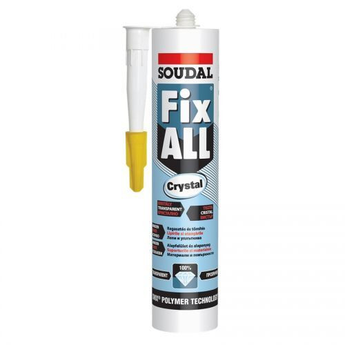 Soudal Fix All Crystal 290 ml ragasztó Wallplex és Soner falpanelek ragasztásához Soudal Fix All Crystal 290 ml ragasztó Wallplex és Soner falpanelek ragasztásához