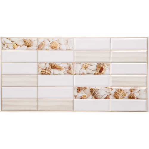 20 db FLEXWALL PVC falburkolat Tile Sandy coast kagylós 96x48 cm falpanel csomagajánlat