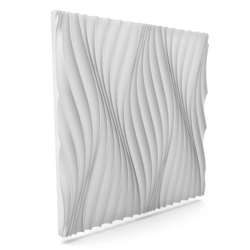 12 db MYWALL WIND hullámos fehér polisztirol 60x60 cm falpanel csomagajánlat