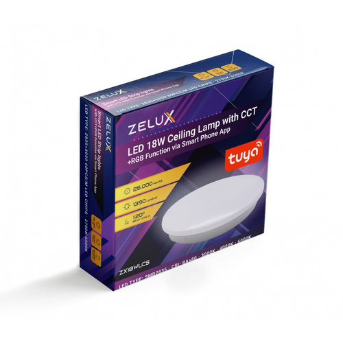 Zelux LED okos Mennyezeti lámpa 18W színváltós RGB, 3000-6000K