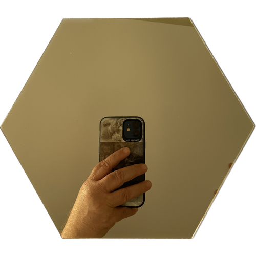 Öntapadós hatszög alakú arany színű tükör matrica