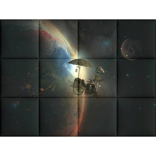 Űr KERMA-47 nyomtatott műbőr falikép