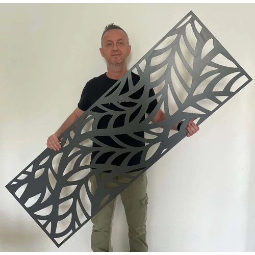 Fali dekorpanel, ágak minta, 50x150 cm, 3 mm HDF - Antracit