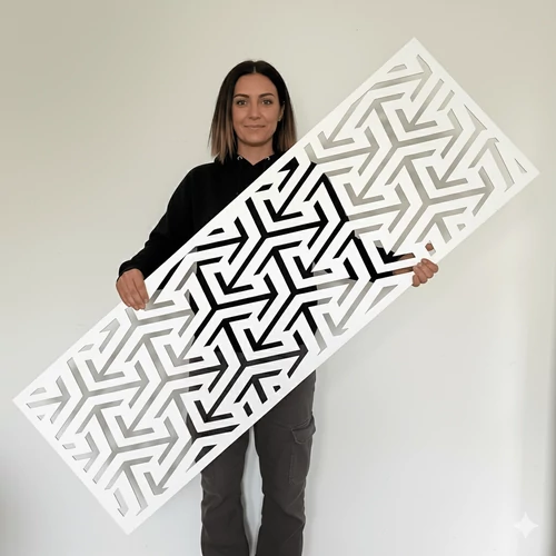 Fali dekorpanel, hullám minta, 50x150 cm, 3 mm HDF - Antracit