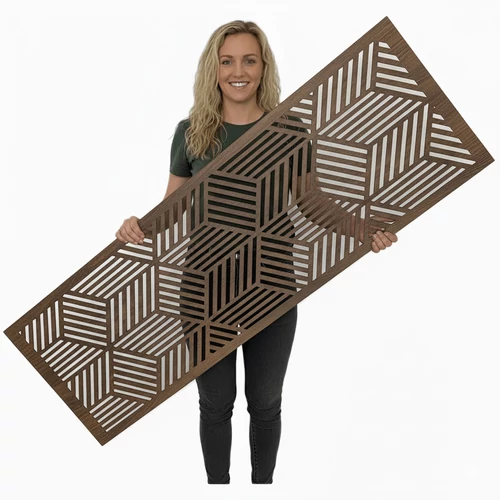 Fali dekorpanel, 50x150 cm, 3 mm HDF dió színben