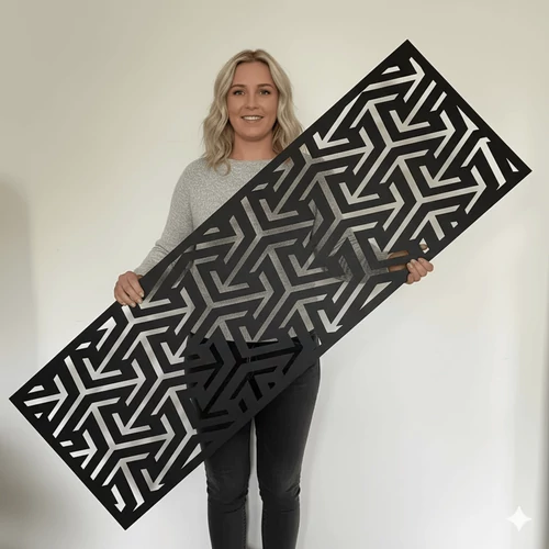 Fali dekorpanel, hullám minta, 50x150 cm, 3 mm HDF - Antracit