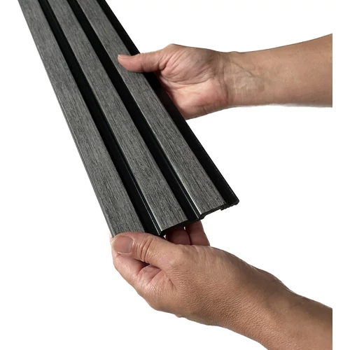 Kerma lamella bordázott falpanel, falburkolat 11,5x290 cm világos szürke színben KD4-104