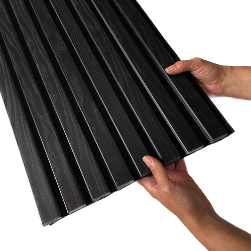 Kerma fali lamella akusztikus falburkolat filc alappal 35x280 cm fekete színben KER-105