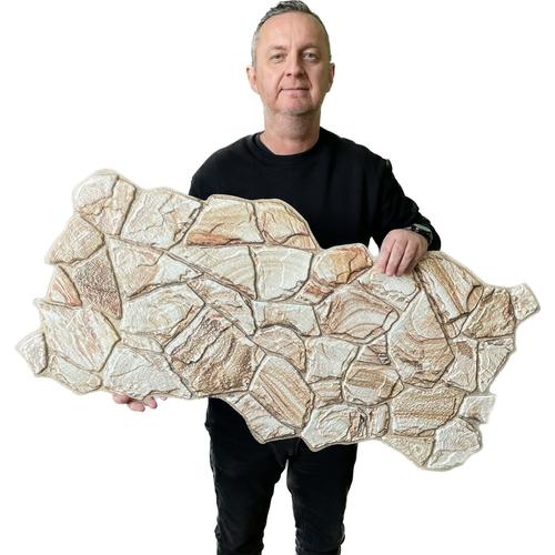 FLEXWALL Rock Sand - homok színű kőmintás PVC falburkolat, falipanel