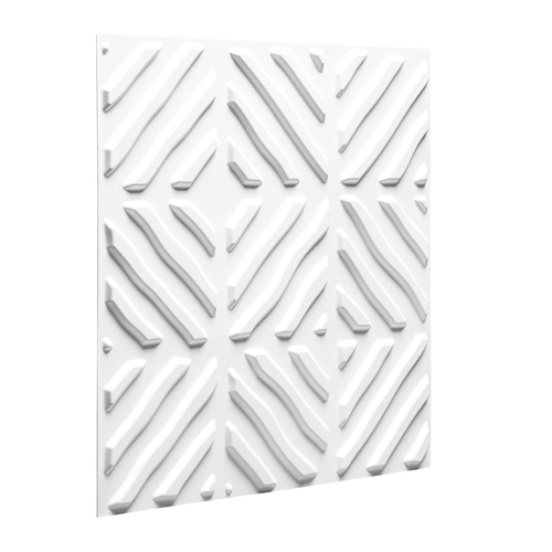 Wallart Noah - Csíkozott négyzetek modern 3D környezetbarát falpanel, festhető 50x50 cm