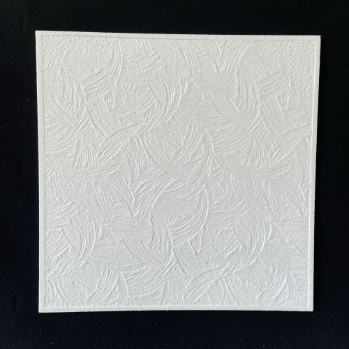 Álmennyezet - Ipoly modern egyszerű fehér festhető polisztirol álmennyezeti lap, hungarocell mennyezet burkolat (50x50cm)