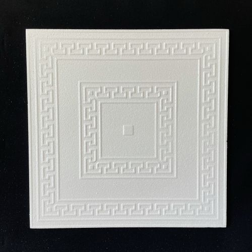 Szarvas sormintás EPS polisztirol álmennyezet dekorációs lap, festhető dekorpanel (50x50cm)