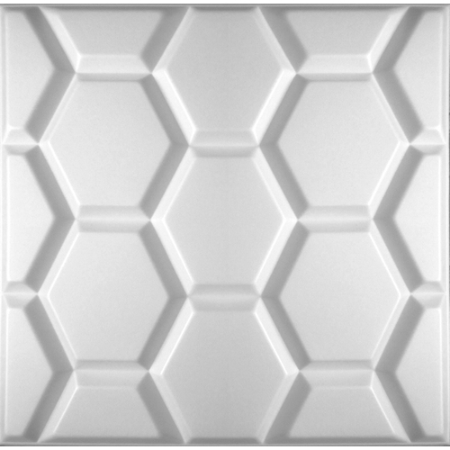 Polistar Hexagon fehér festhető falpanel (50×50 cm), hatszög mintás burkolat