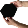 Öntapadós hatszög alakú fekete színű tükör matrica