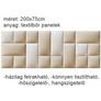 Bézs és fehér műbőr falvédő-157 P-19 faldekoráció (200x75 cm)