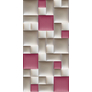 Előszobafal-29 minőségi kerma műbőr dekorpanelekből, rózsaszín, törtfehér és fényes panelek