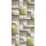 Előszobafal-31 praktikus design beige, zöld, fehér színű műbőr 3D falpanelekből