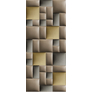 Előszobafal-44 hőszigetelő barna, drapp, arany színű műbőr falpanelekből