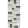 Előszobafal-45 házilag felrakható fehér és szürke szálcsiszolt műbőr falpanelekből