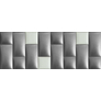 Ezüst és fehér műbőr falvédő-135 V-55 ágy faldekoráció (200x75 cm)