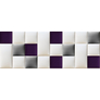Fehér, szürke és lila műbőr falvédő-175 P-63 faldekoráció (200x75 cm)