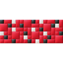 Piros falvédő fehér és fekete árnyalatokkal díszítve műbőr falvédő-25 faldekoráció (200x75 cm)