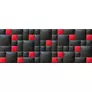 Fekete és piros műbőr falvédő-31 faldekoráció (200x75 cm)