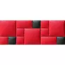 Piros műbőr falvédő fekete árnyalattal-56 faldekoráció (200x75 cm)