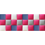 Rózsaszín, kék, fehér és szürke műbőr falvédő-79 faldekoráció (200x75 cm)