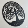 Kép 5/11 - Fali dekoráció, életfa minta 50 cm, 3 mm HDF - Fekete modern, lézerrel vágott falikép és falburkolat