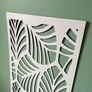 Kép 5/16 - Fali dekorpanel, trópusi levél minta, 50x150 cm, 3 mm HDF - Fehér falburkolat